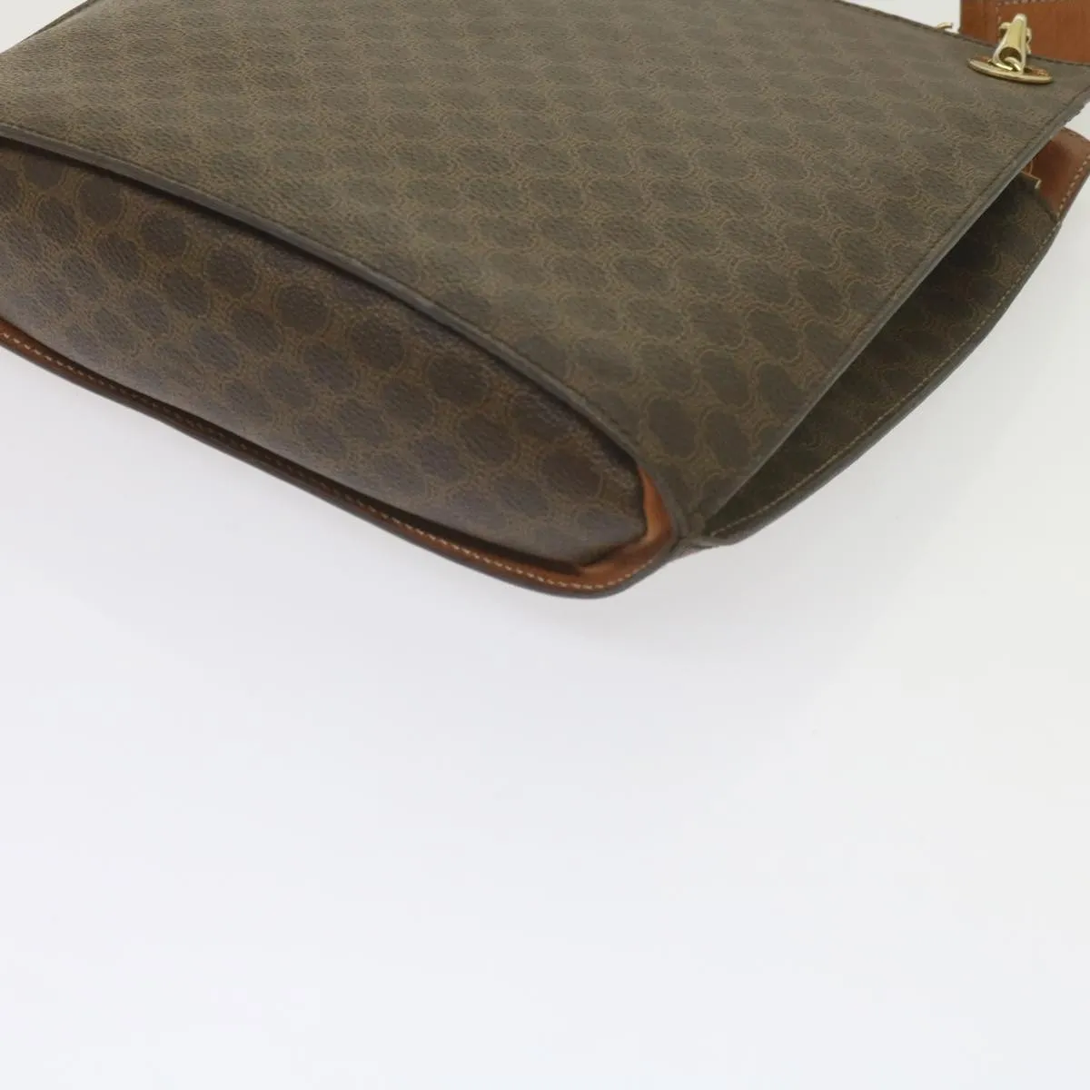 CELINE Macadam Canvas Shoulder Bag PVC Brown Auth ki3871
