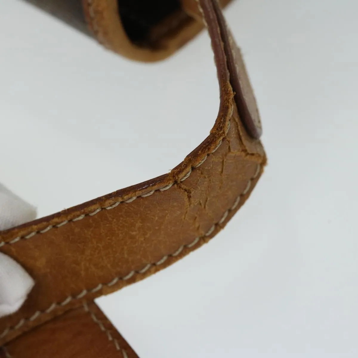 CELINE Macadam Canvas Shoulder Bag PVC Leather Brown Auth bs12922