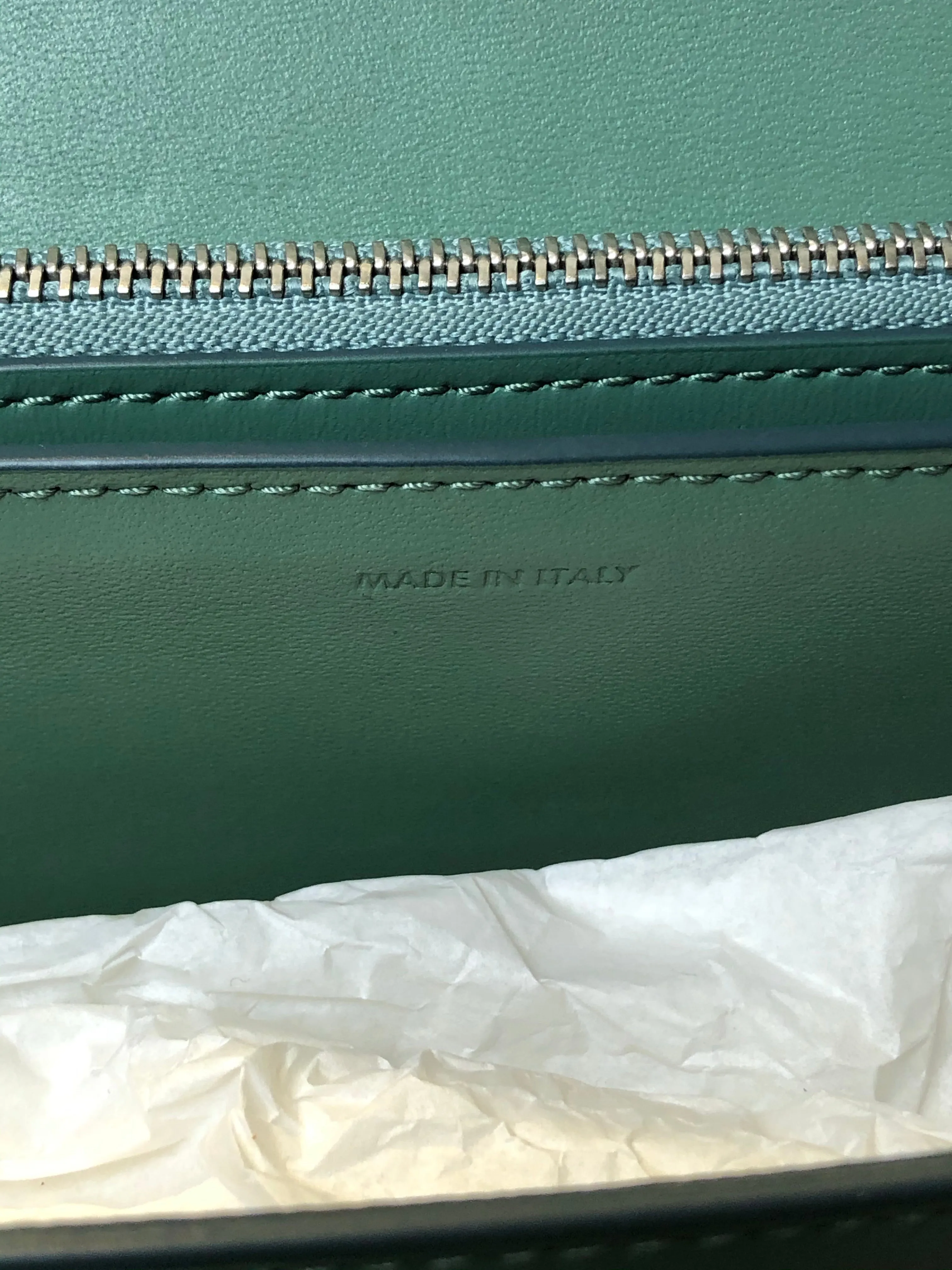 Celine Olive Green Leather "Box" Bag