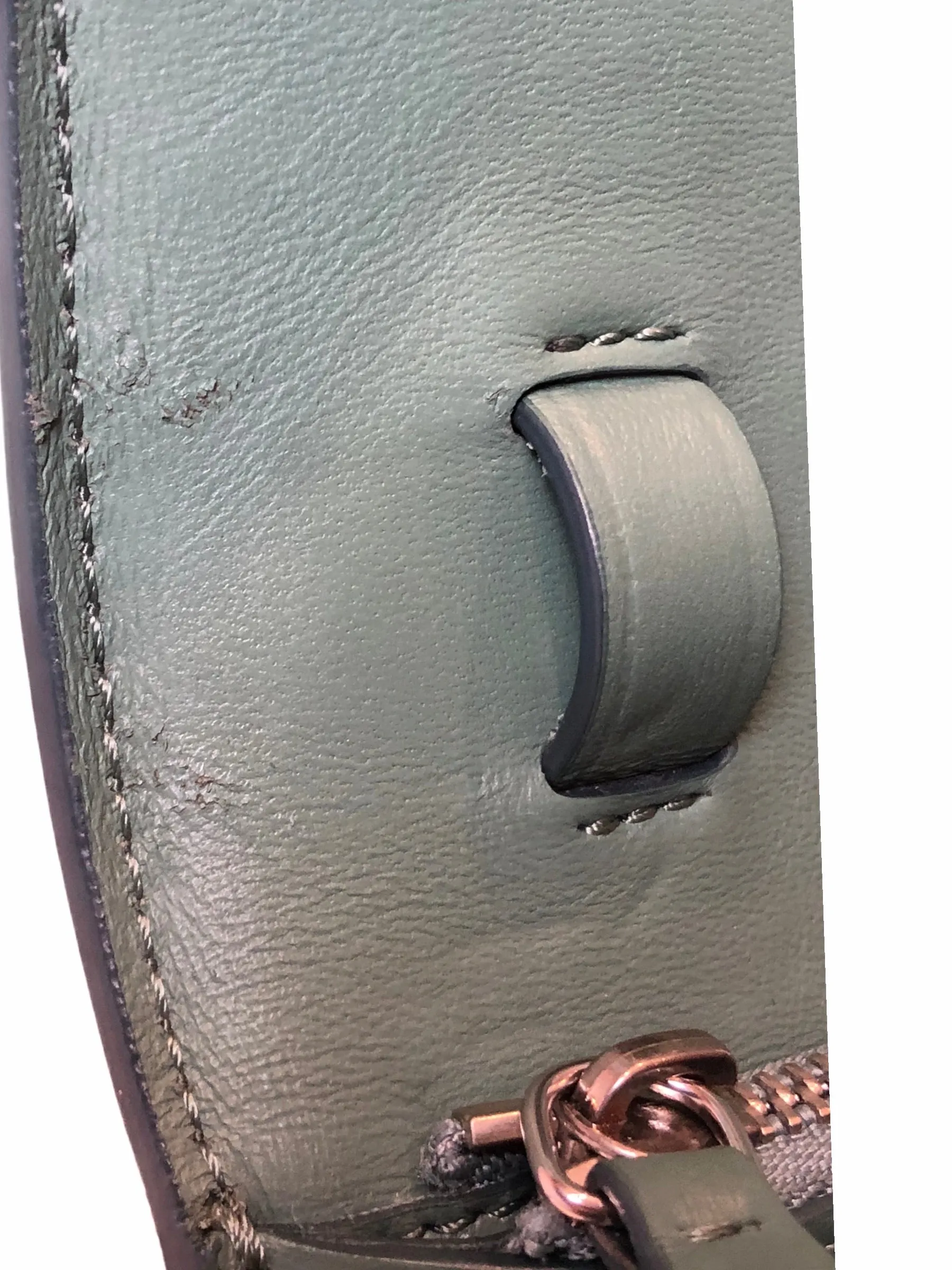 Celine Olive Green Leather "Box" Bag