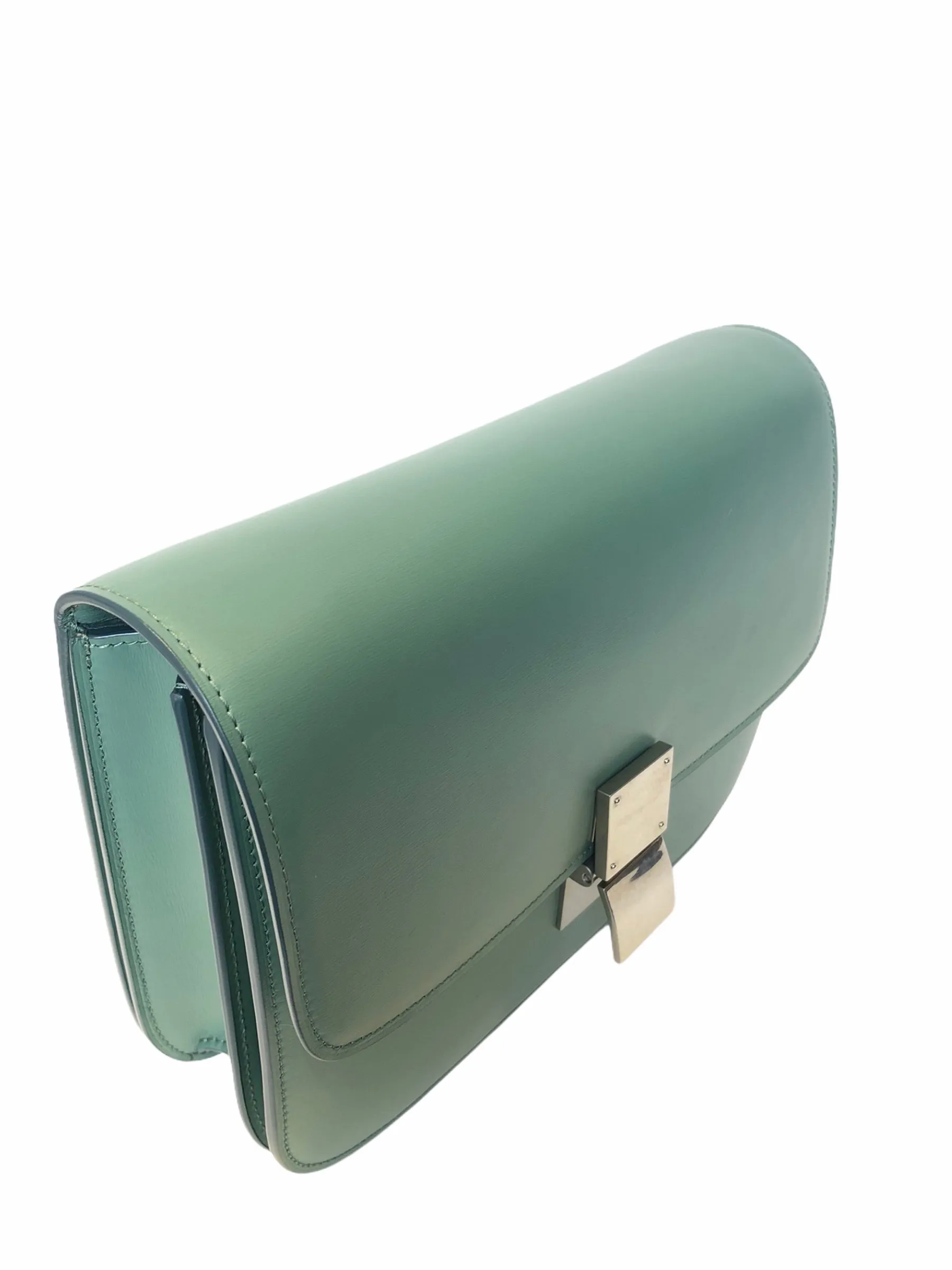 Celine Olive Green Leather "Box" Bag