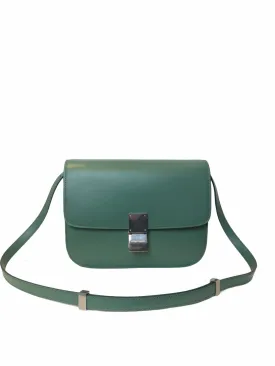 Celine Olive Green Leather "Box" Bag