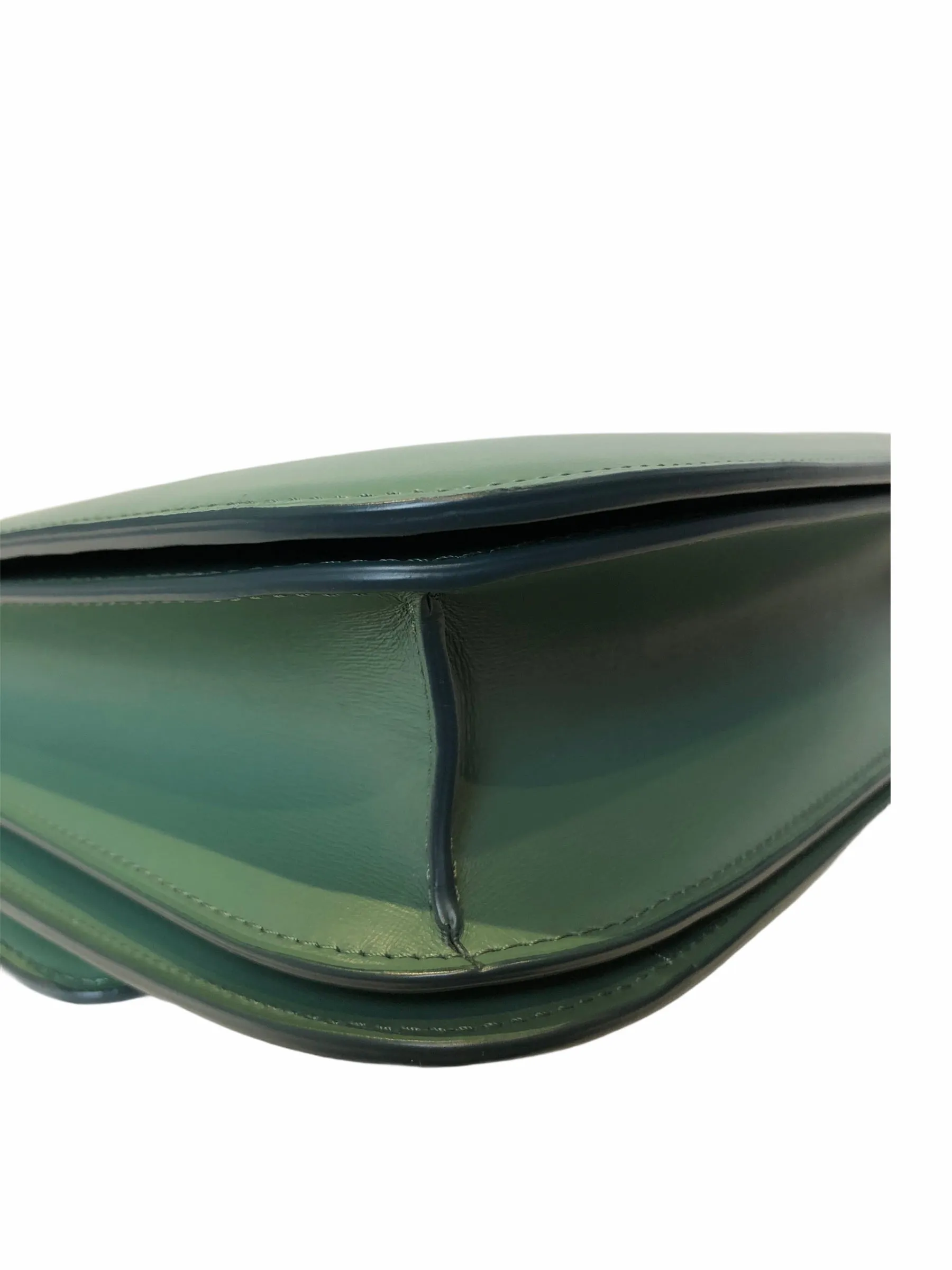 Celine Olive Green Leather "Box" Bag