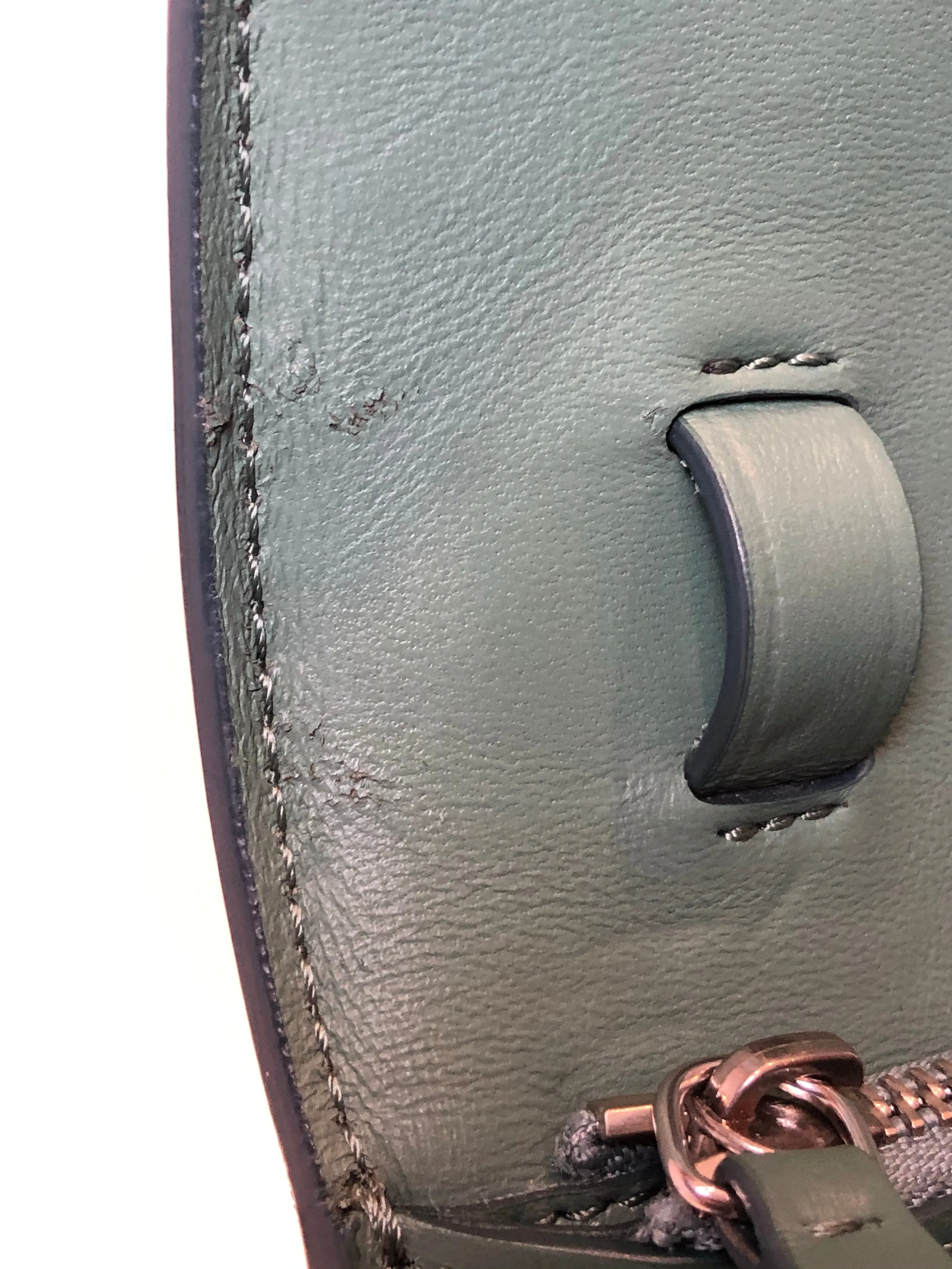Celine Olive Green Leather "Box" Bag