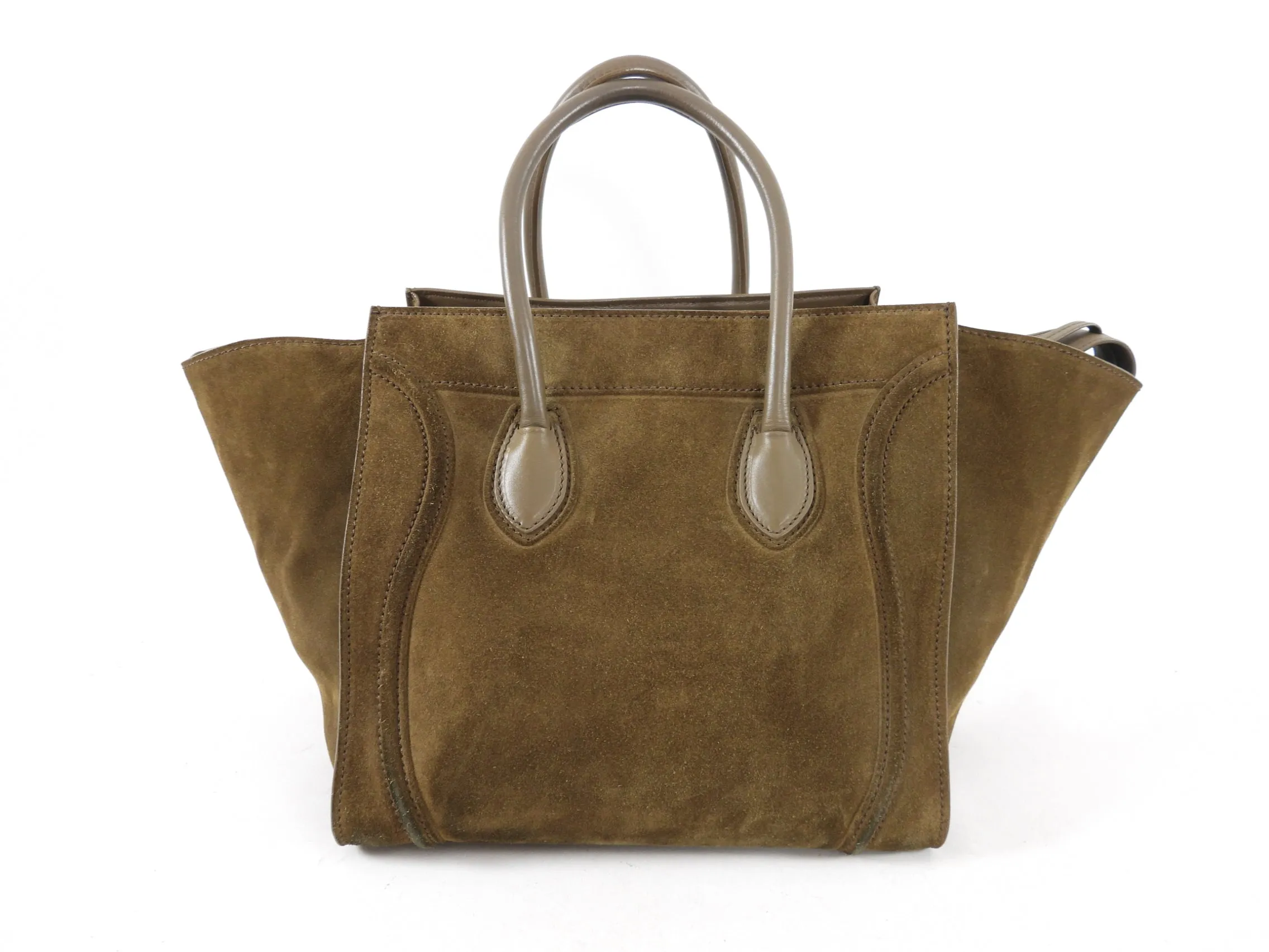 Celine Olive Green Phantom Luggage Tote Bag