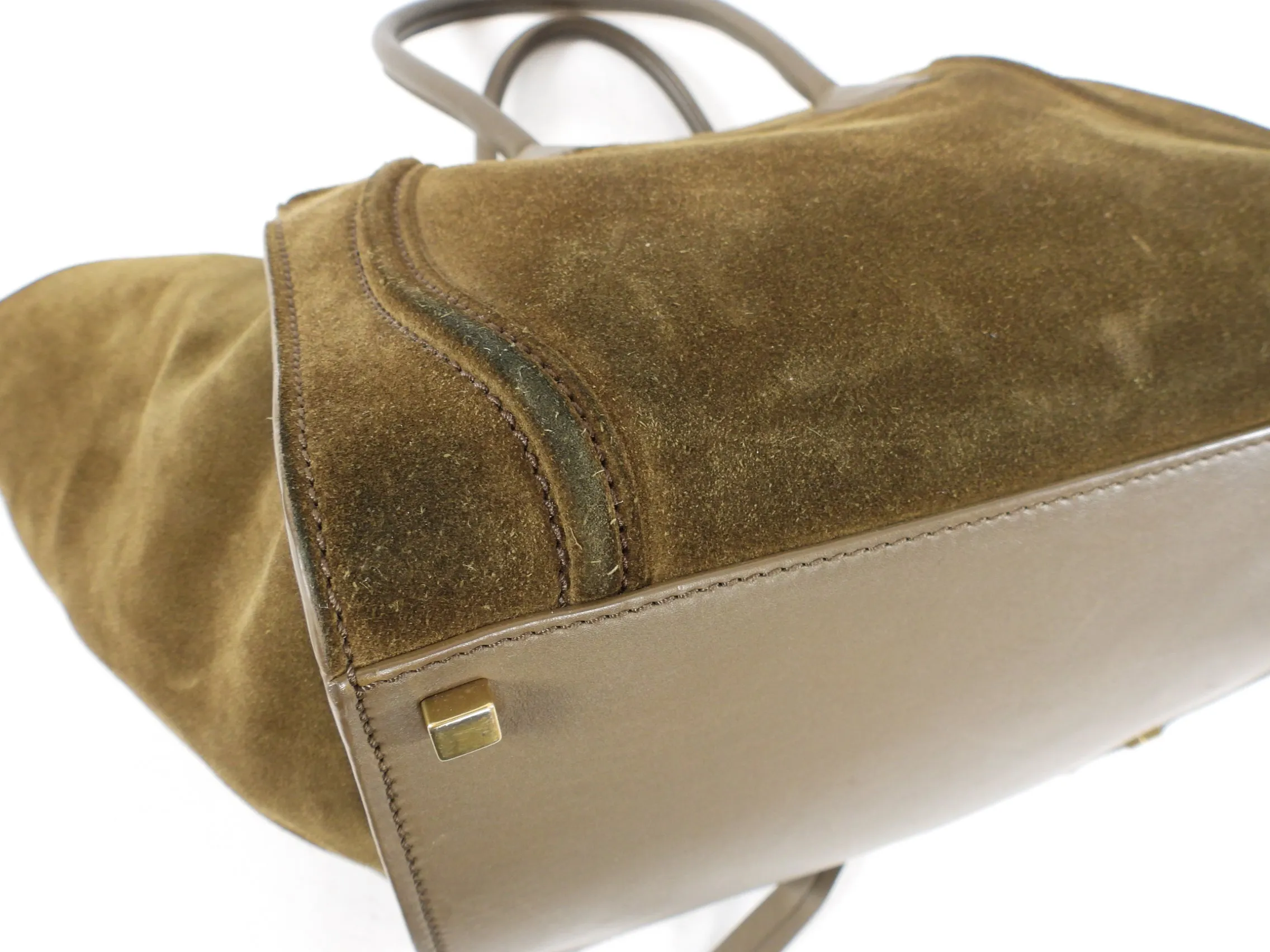Celine Olive Green Phantom Luggage Tote Bag