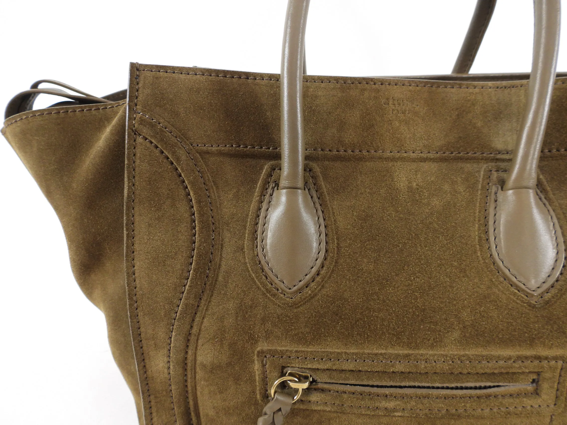 Celine Olive Green Phantom Luggage Tote Bag