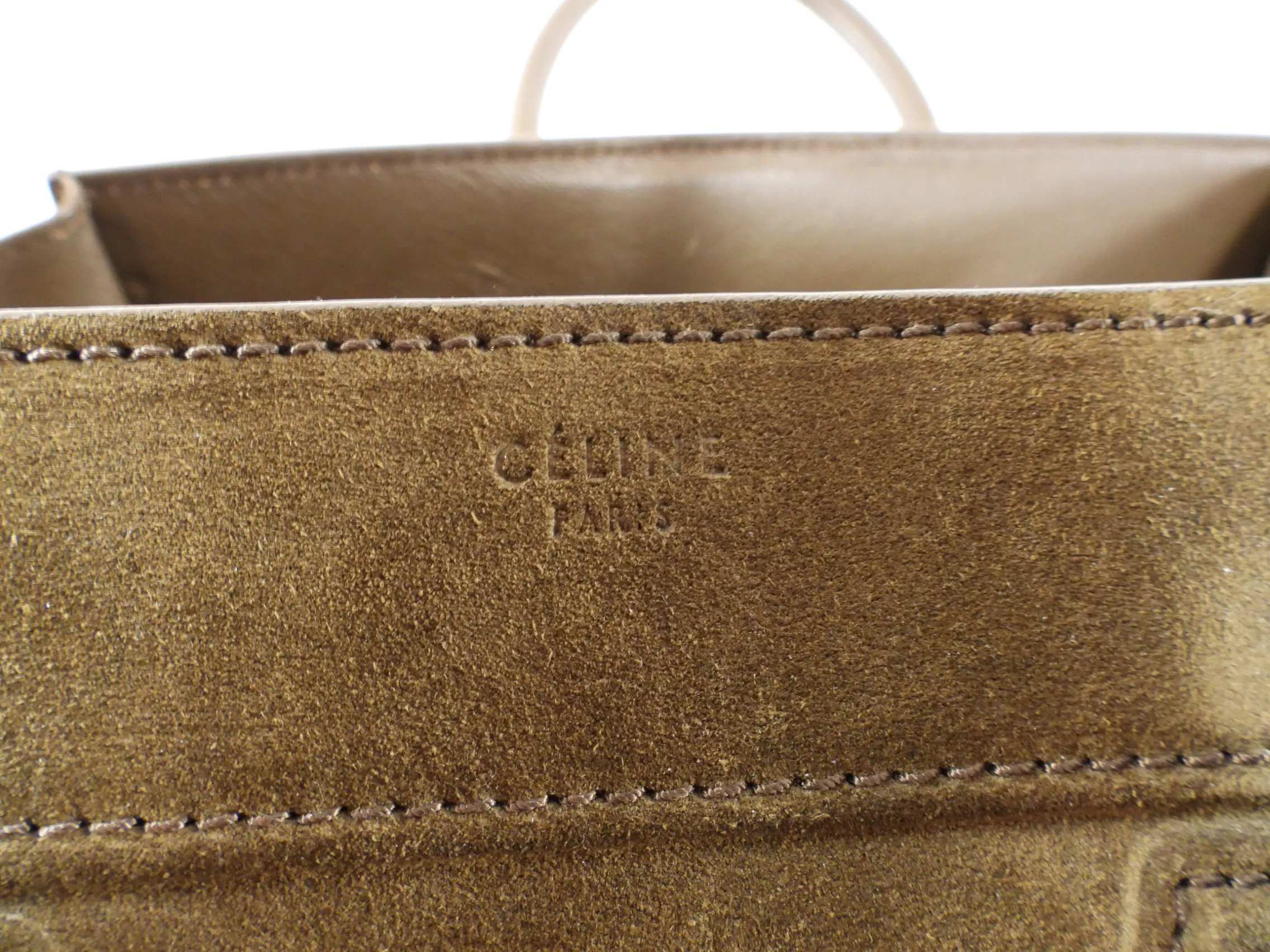 Celine Olive Green Phantom Luggage Tote Bag