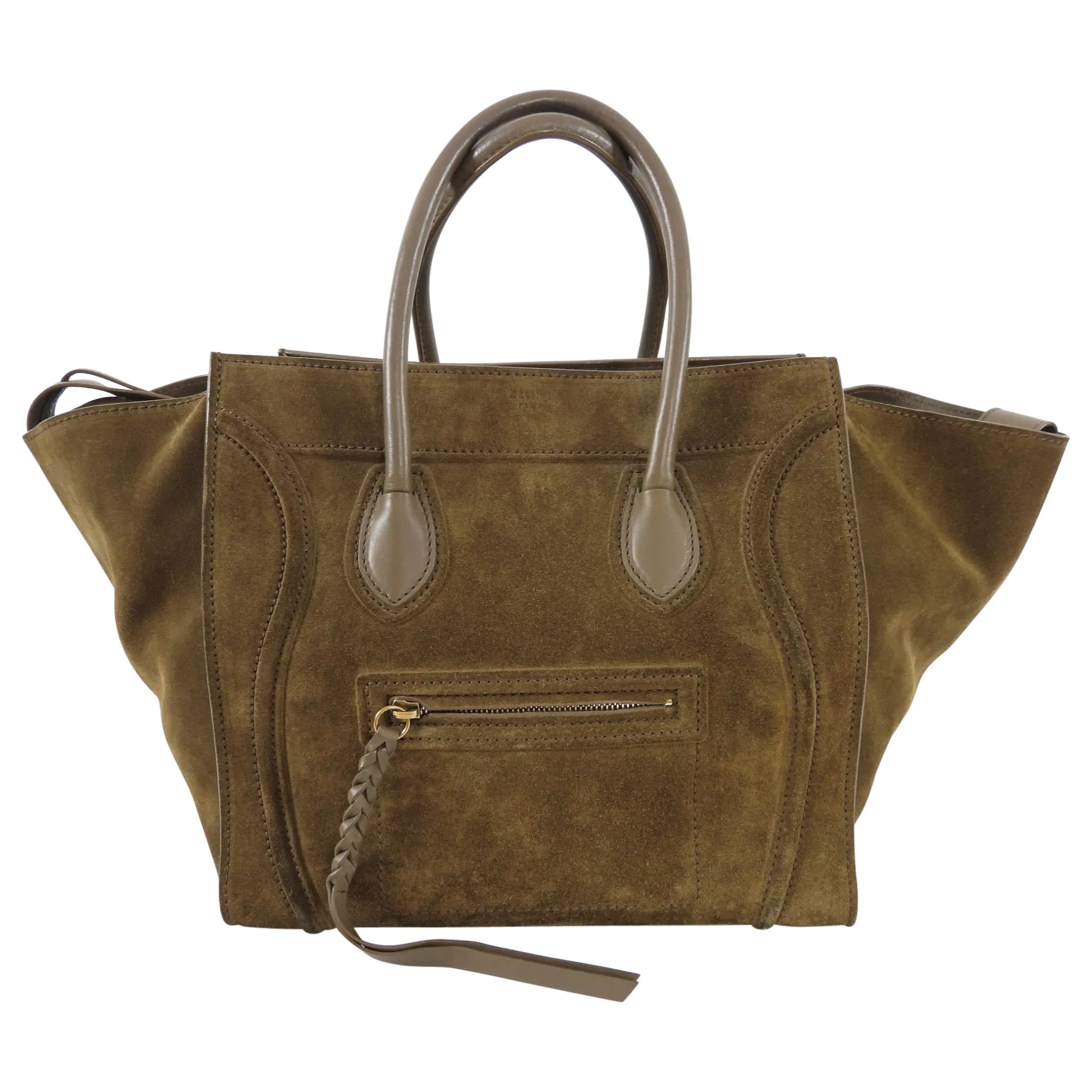 Celine Olive Green Phantom Luggage Tote Bag