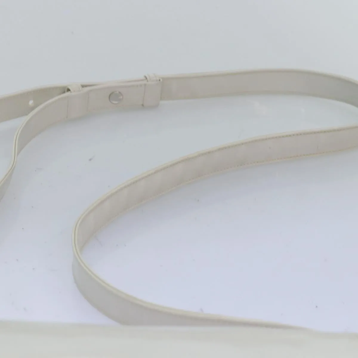 CELINE Shoulder Bag Enamel White Auth bs14161