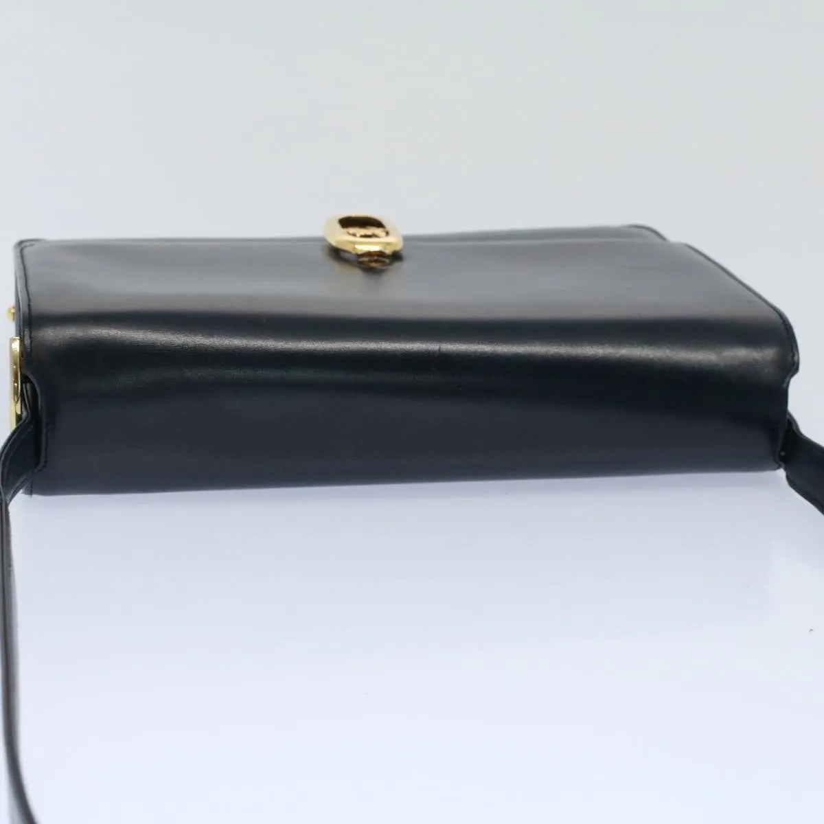 CELINE Shoulder Bag Leather Navy Auth bs8957