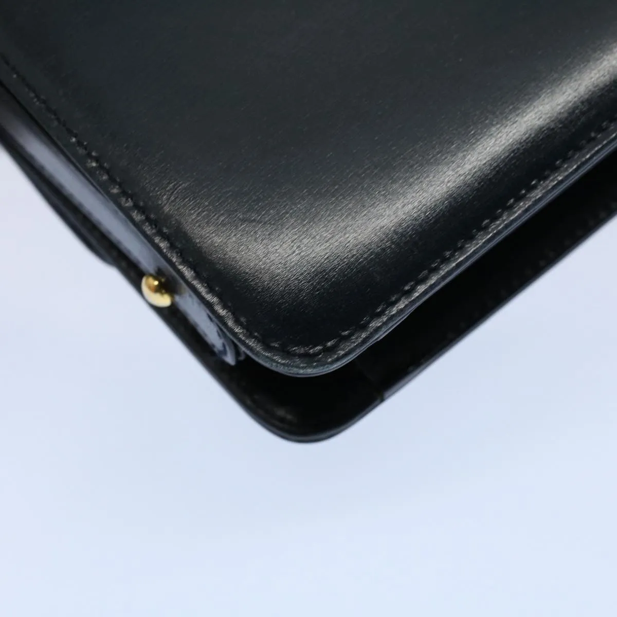 CELINE Shoulder Bag Leather Navy Auth bs8957