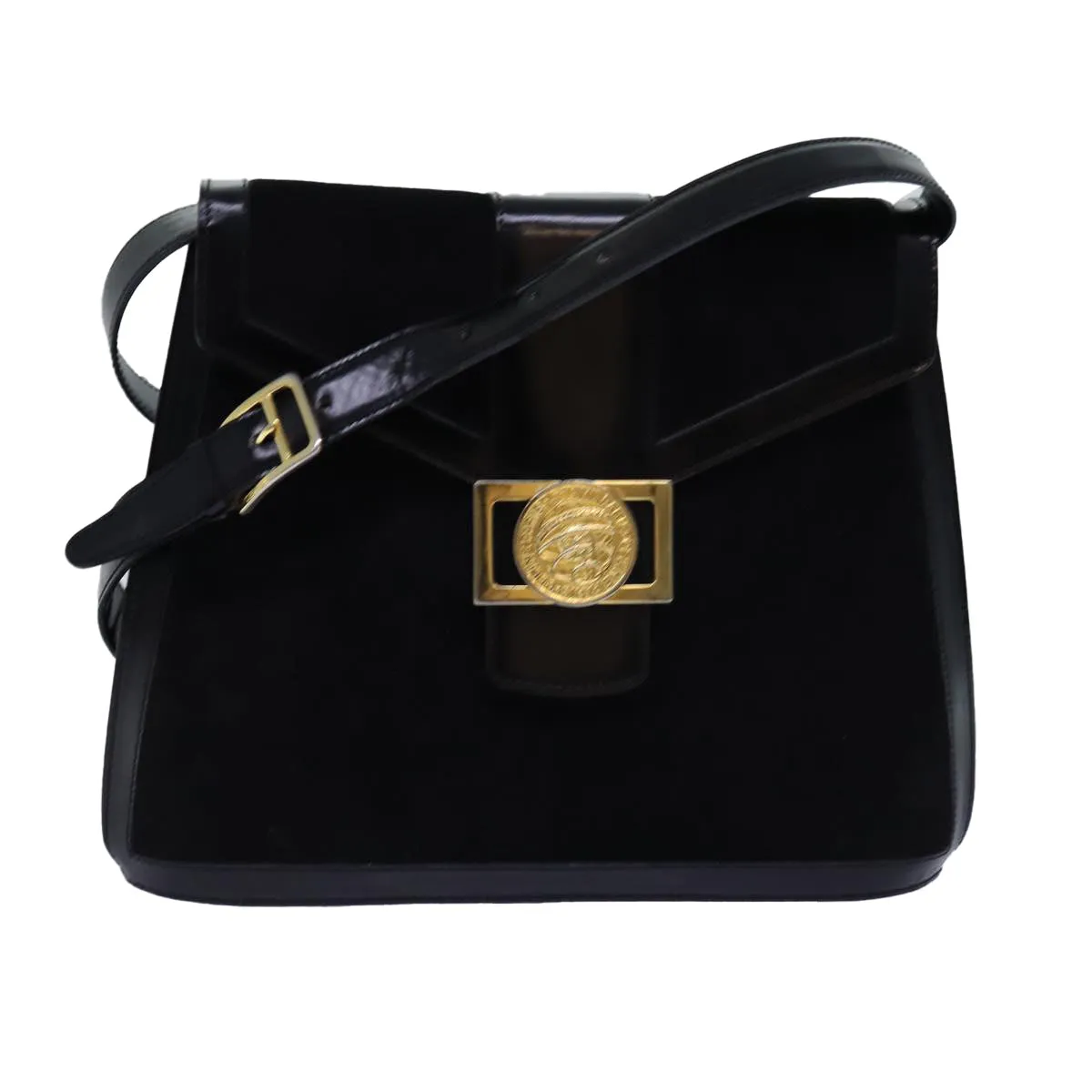 CELINE Shoulder Bag Suede Black Auth 76995