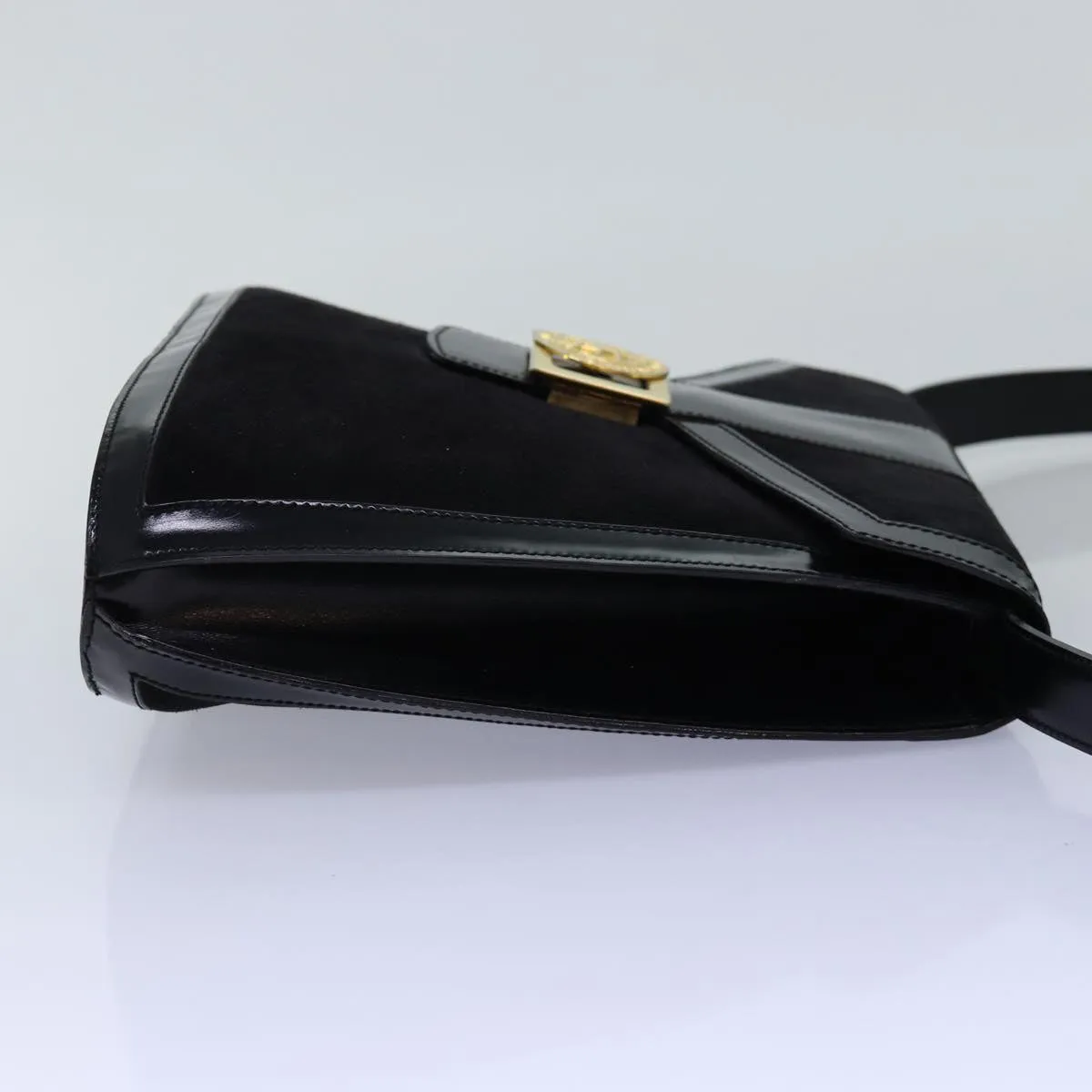 CELINE Shoulder Bag Suede Black Auth 76995