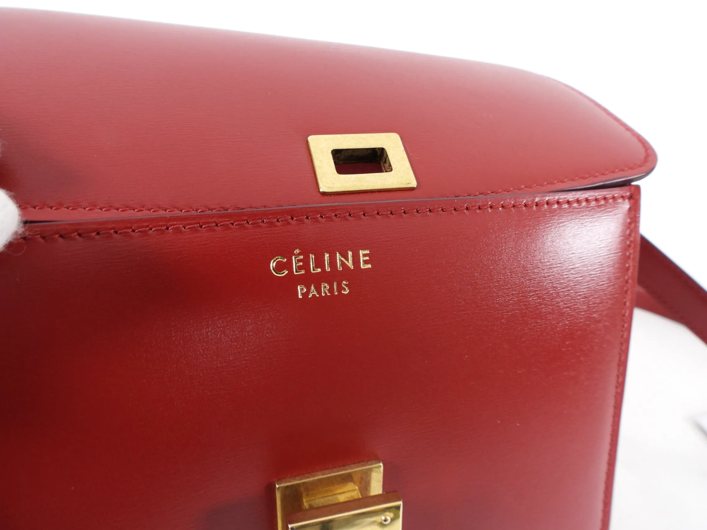 Celine Small Classic Red Leather Box Bag