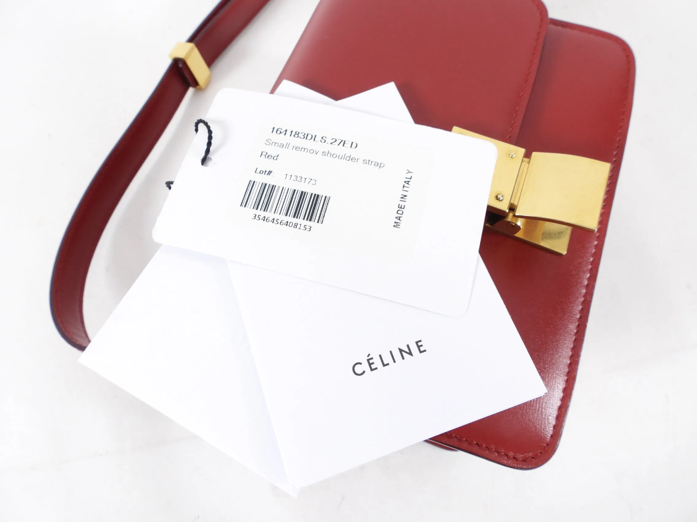 Celine Small Classic Red Leather Box Bag