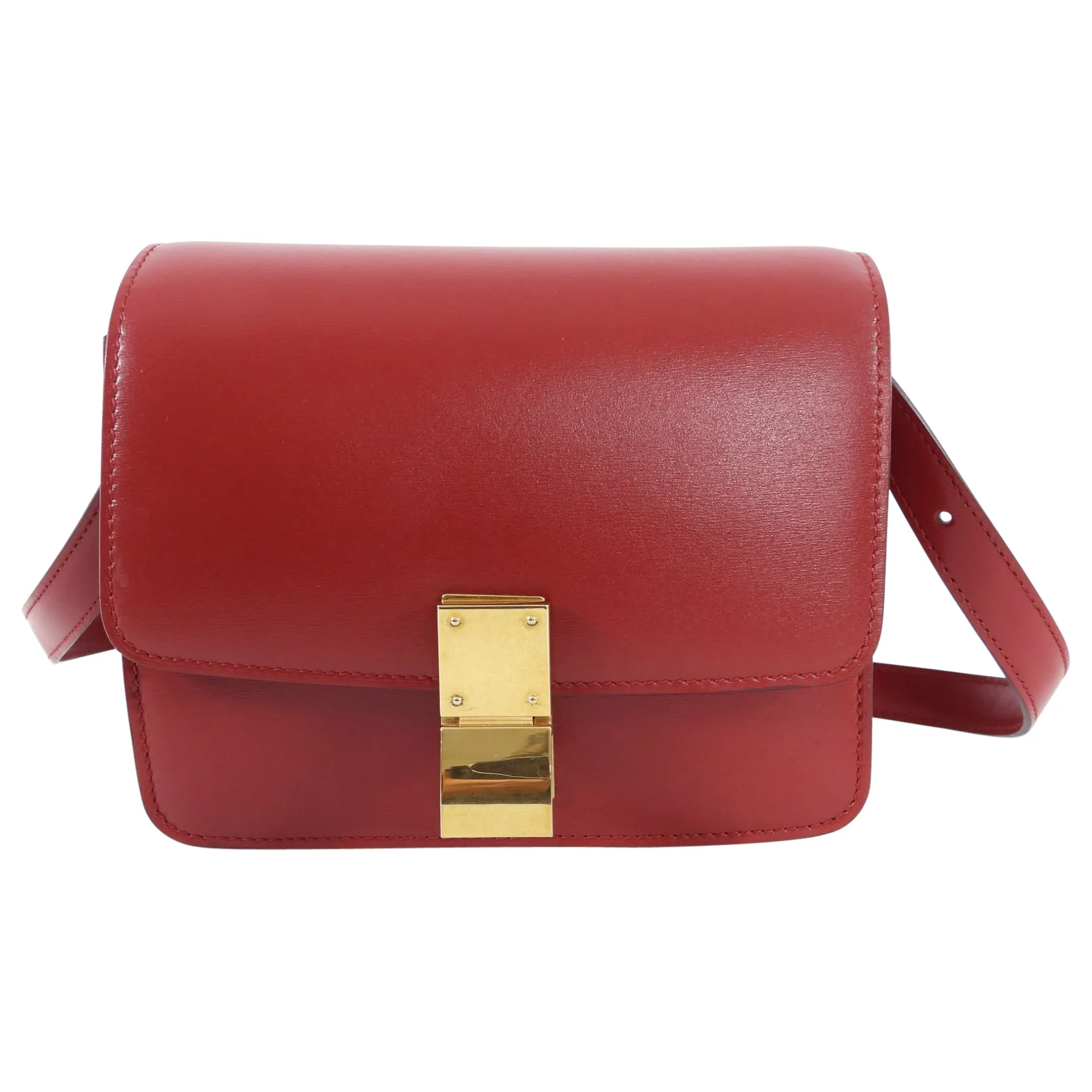 Celine Small Classic Red Leather Box Bag