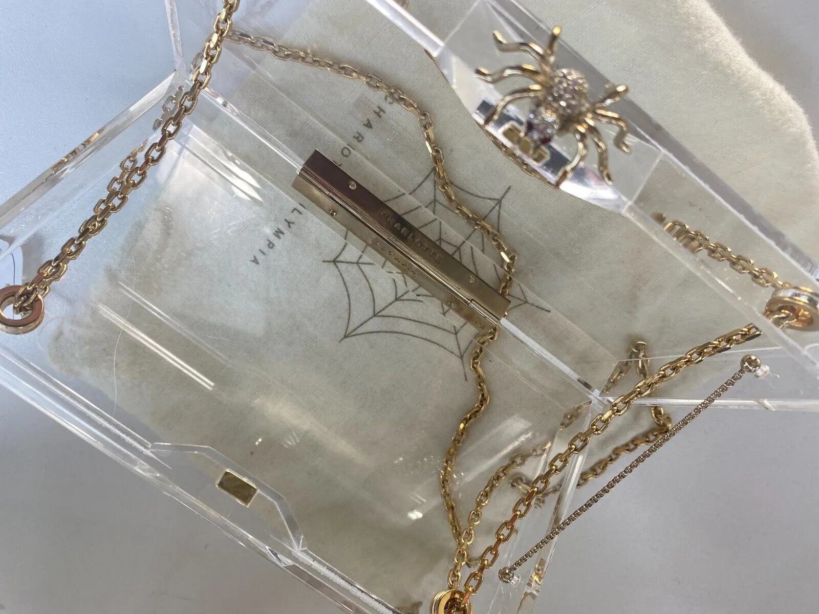 Charlotte Olympia Dora clear shoulder evening bag