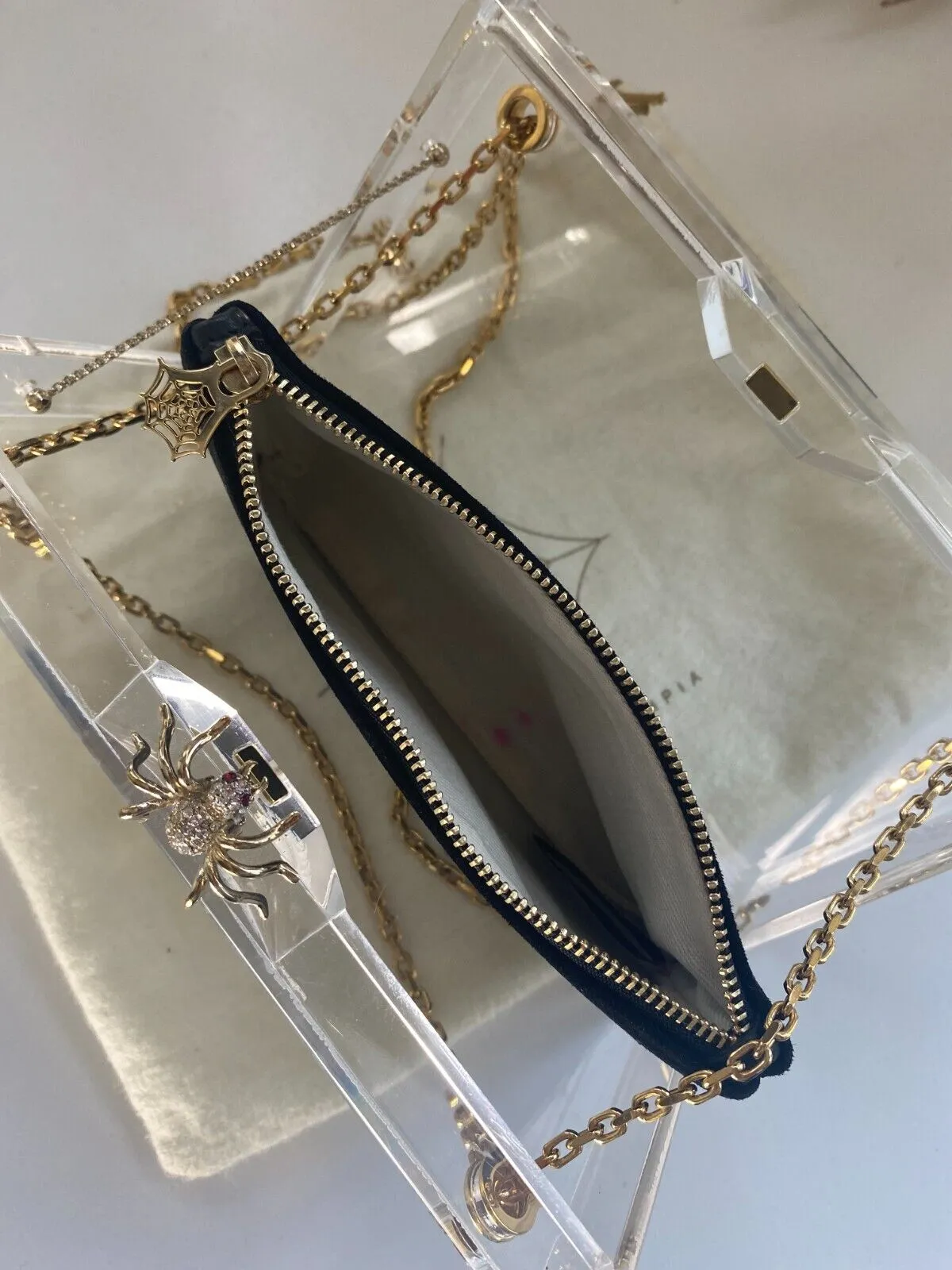 Charlotte Olympia Dora clear shoulder evening bag