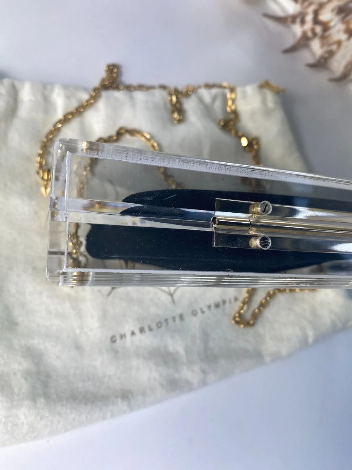 Charlotte Olympia Dora clear shoulder evening bag