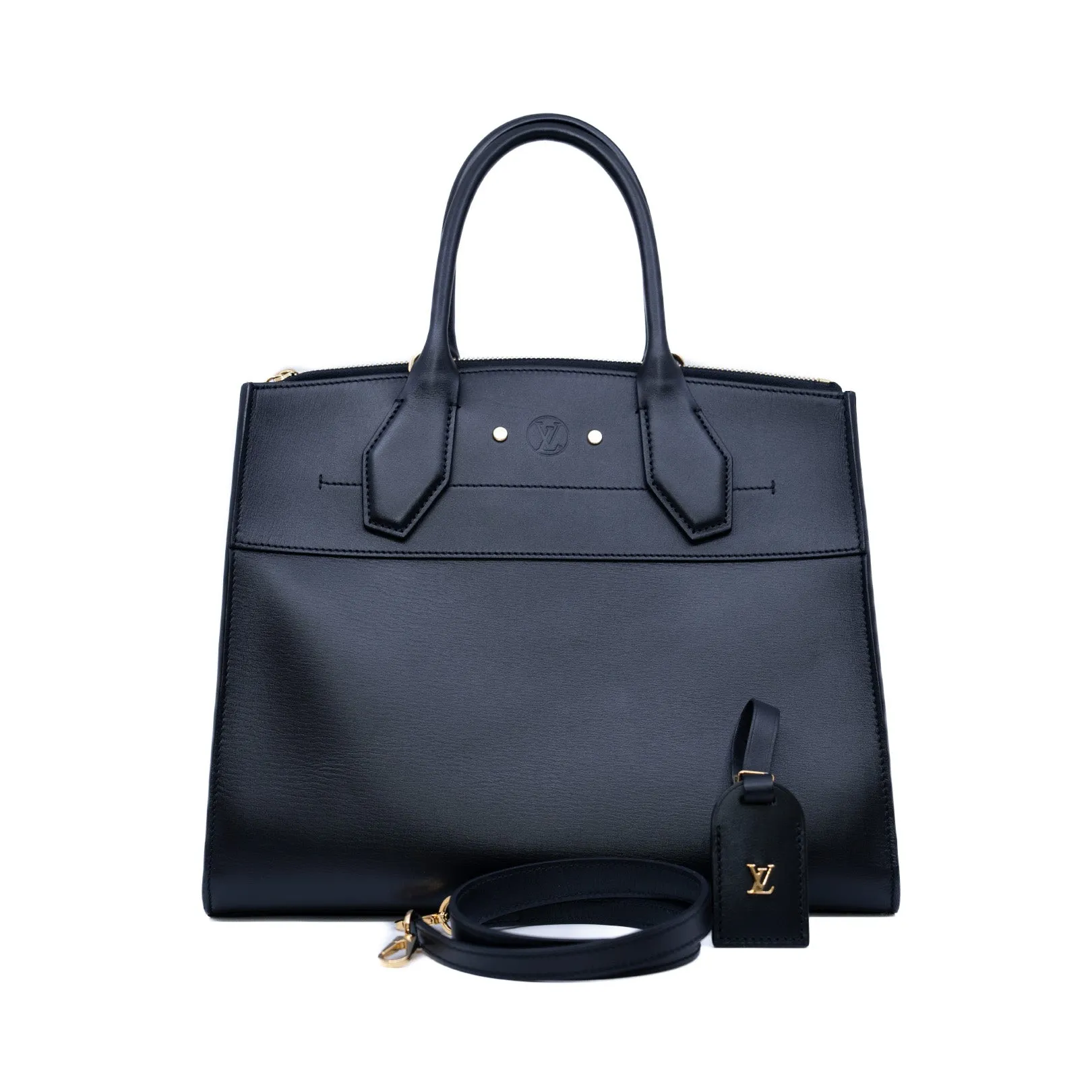 city steamer in leather black ghw