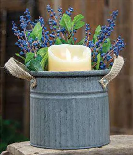 Corrugated Bucket w/Jute Handle, 6"