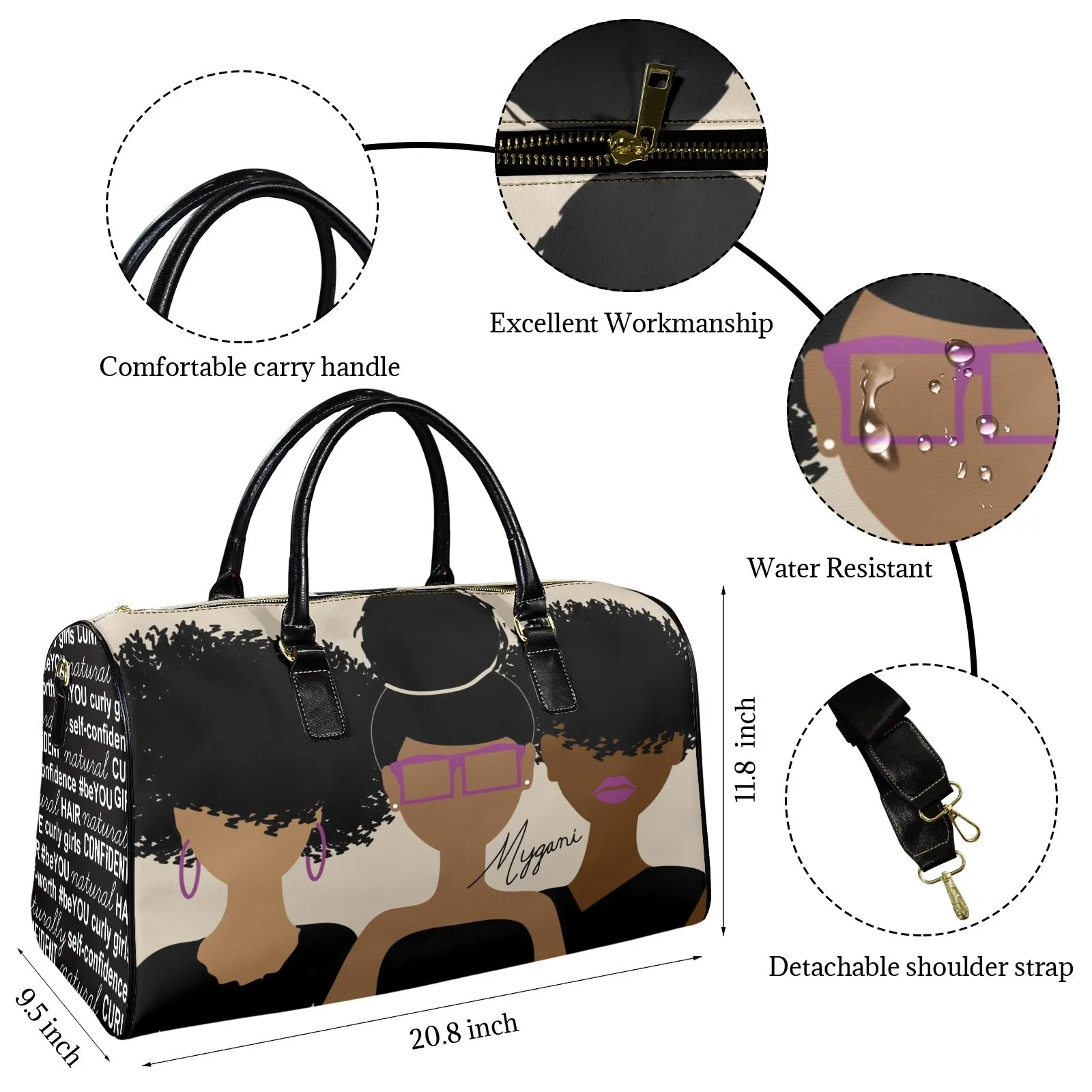 Curly Girl Trio OVERSIZE Travel Bag