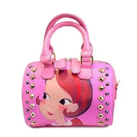 Cute Print and Rivets Design Women's Tote Bag - Pink