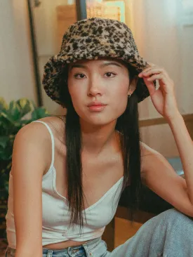 DLG BUCKET HAT - LEOPARD SHERPA - CLEARANCE