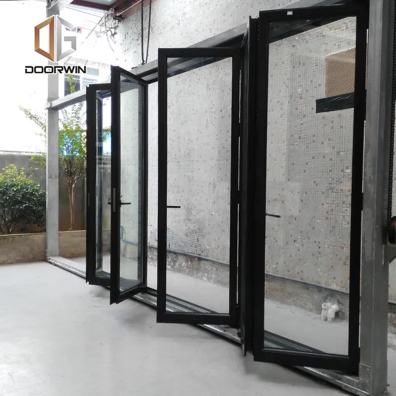 Doorwin 2021Thermal break aluminum 8 panels lowes bi fold outdoor bi folding door Bifold folding foldable bifolding accordion windows