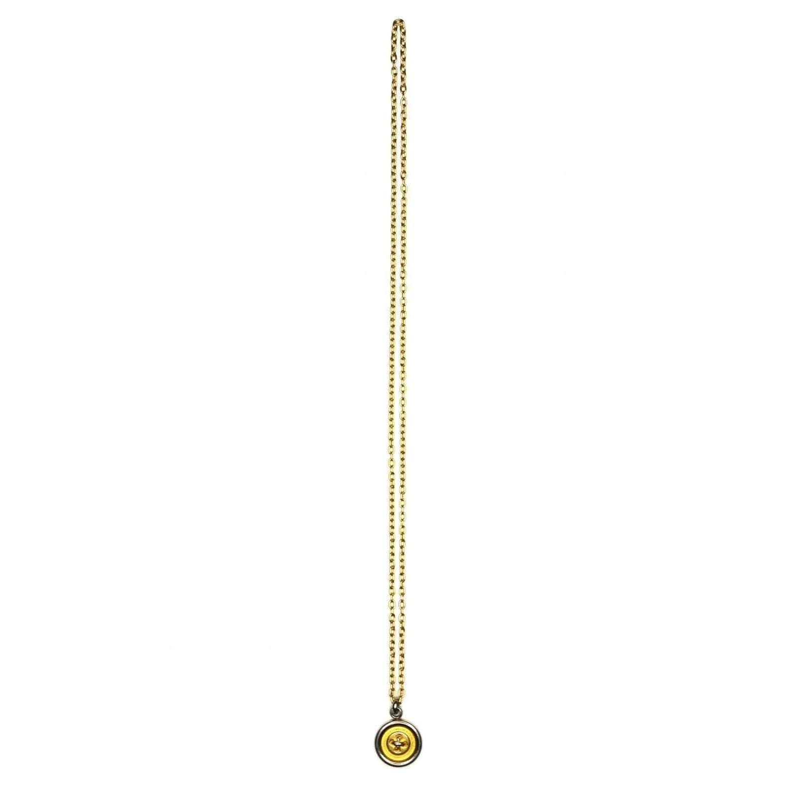 Double Sided Gold/ Silver Celine Detailed Two Tone Button Chain