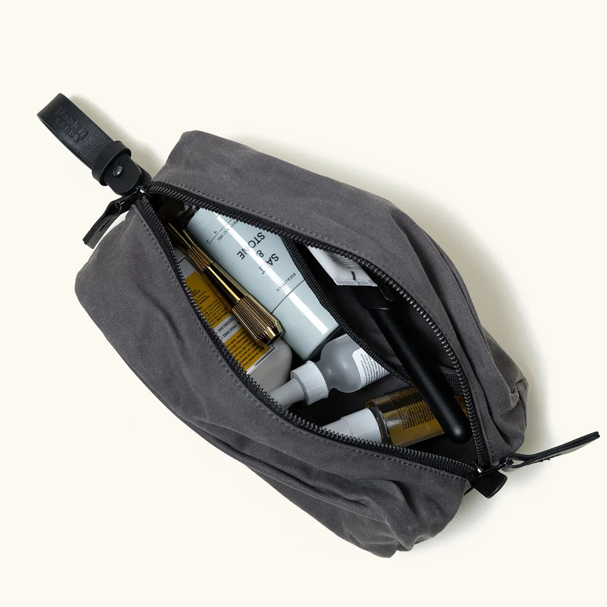 Drifter Dopp Kit - Slate Grey Waxed Canvas
