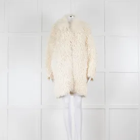 Fendi Alpaca Mix Cream Loop Knit Jacket