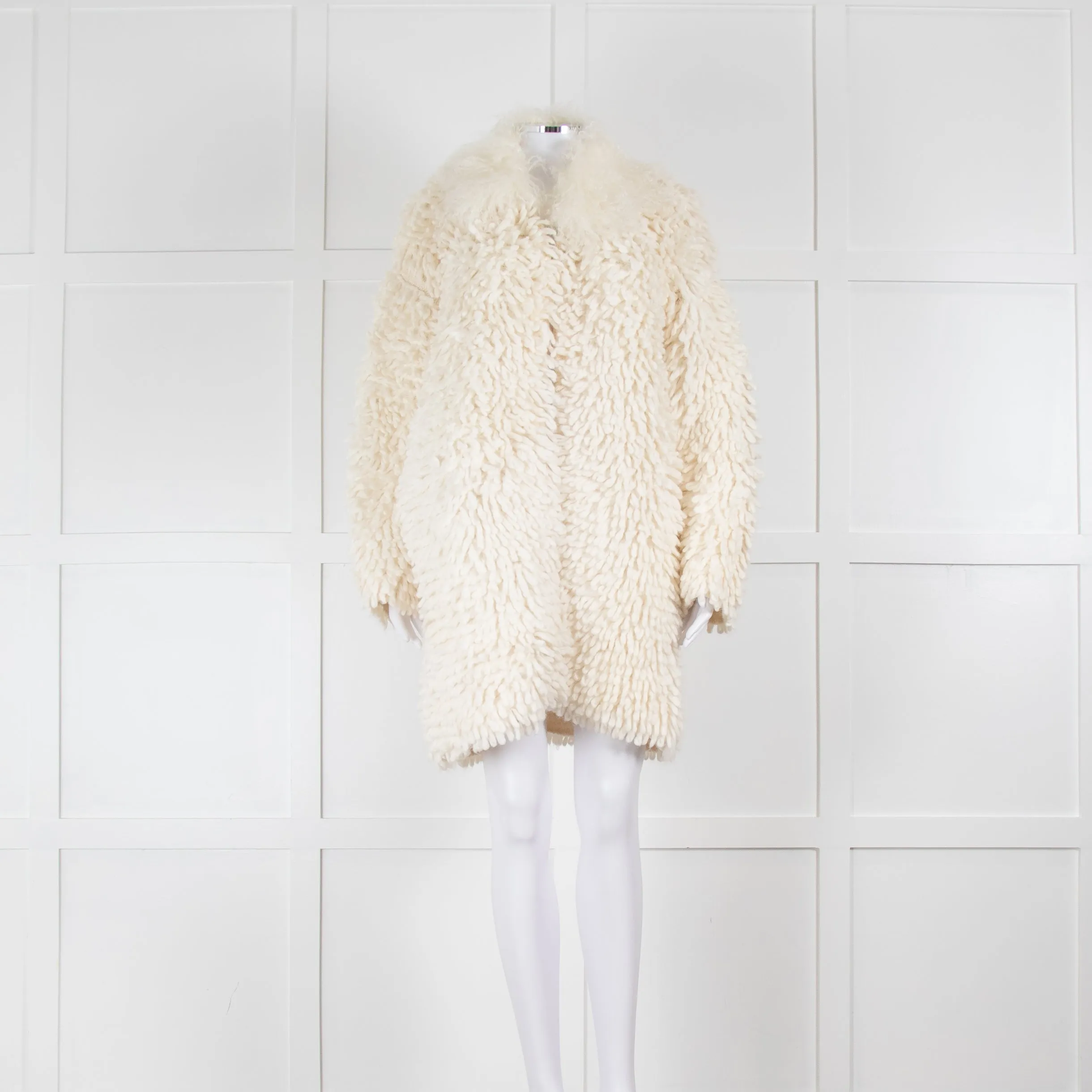 Fendi Alpaca Mix Cream Loop Knit Jacket