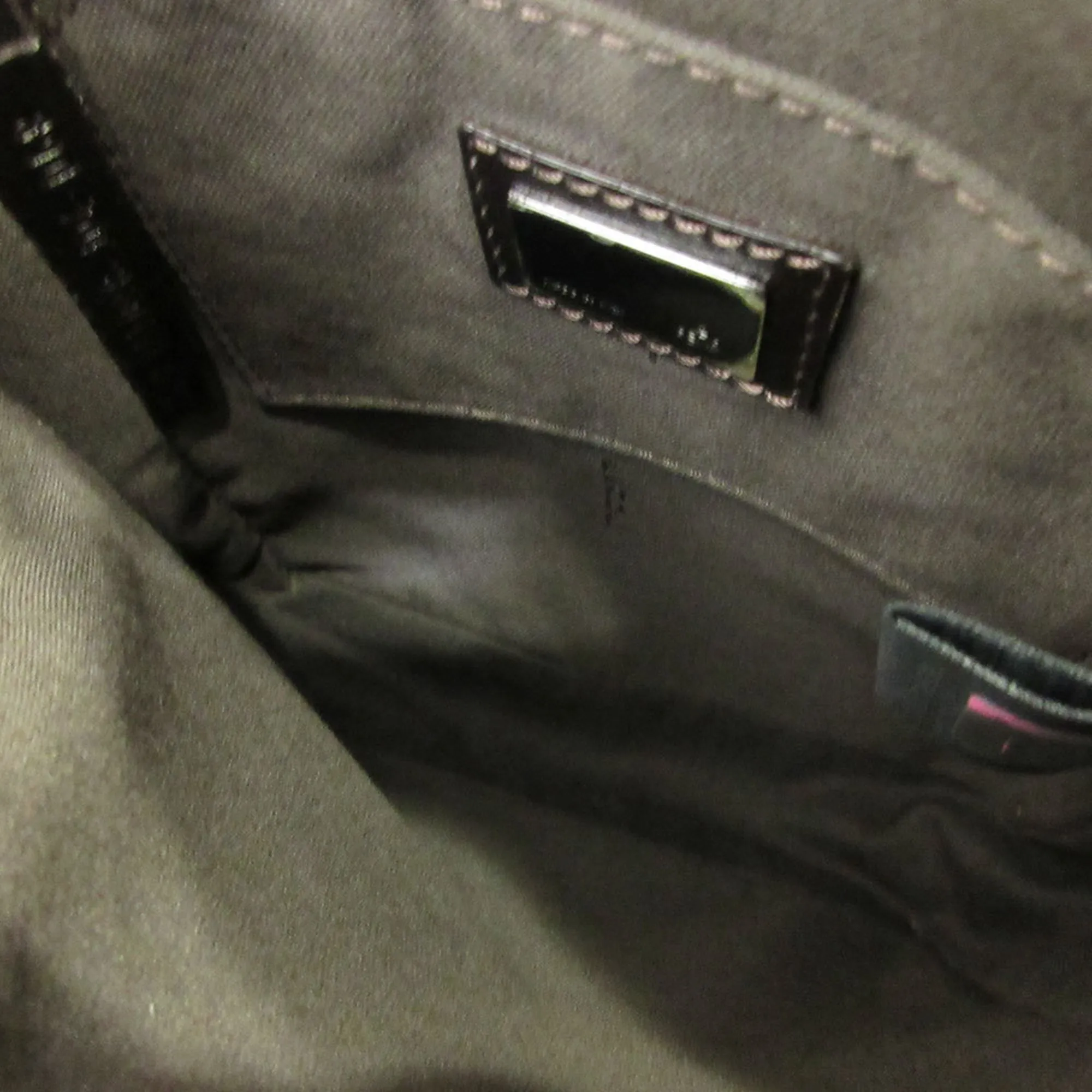 Fendi Bag Zucchino Mini Shoulder Pochette Brown Women's Canvas Leather