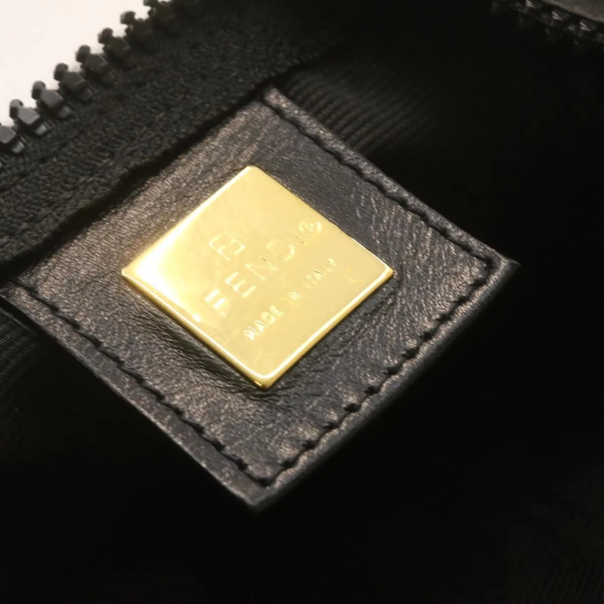 FENDI Boston Bag Nylon 2Way Black Auth am998g
