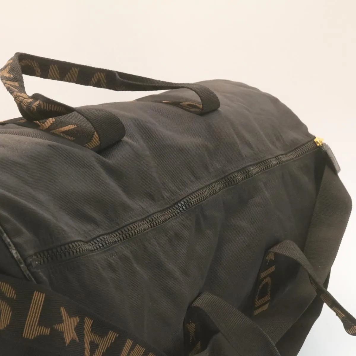FENDI Boston Bag Nylon 2Way Black Auth am998g