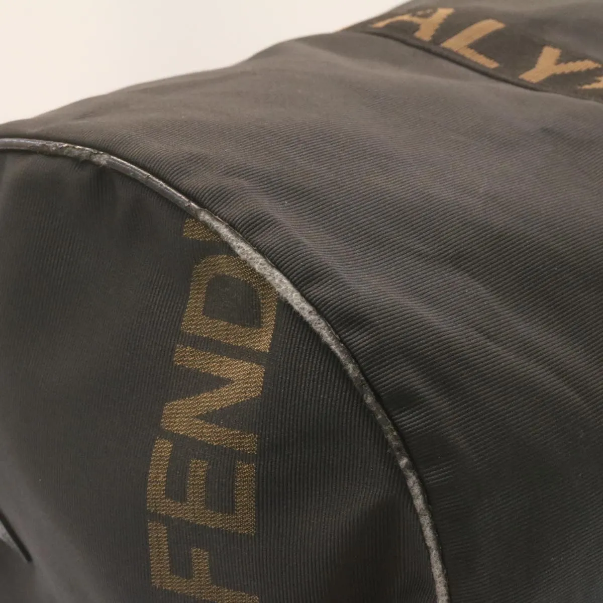 FENDI Boston Bag Nylon 2Way Black Auth am998g