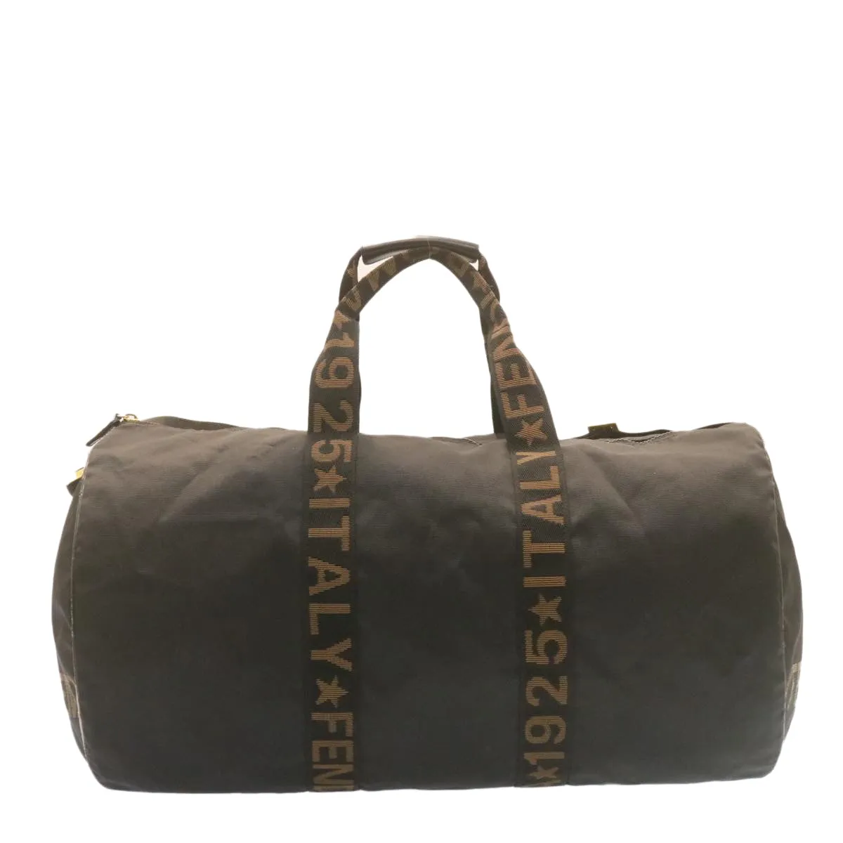 FENDI Boston Bag Nylon 2Way Black Auth am998g