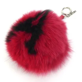 FENDI Charm Initial A Fur Red x Black Unisex