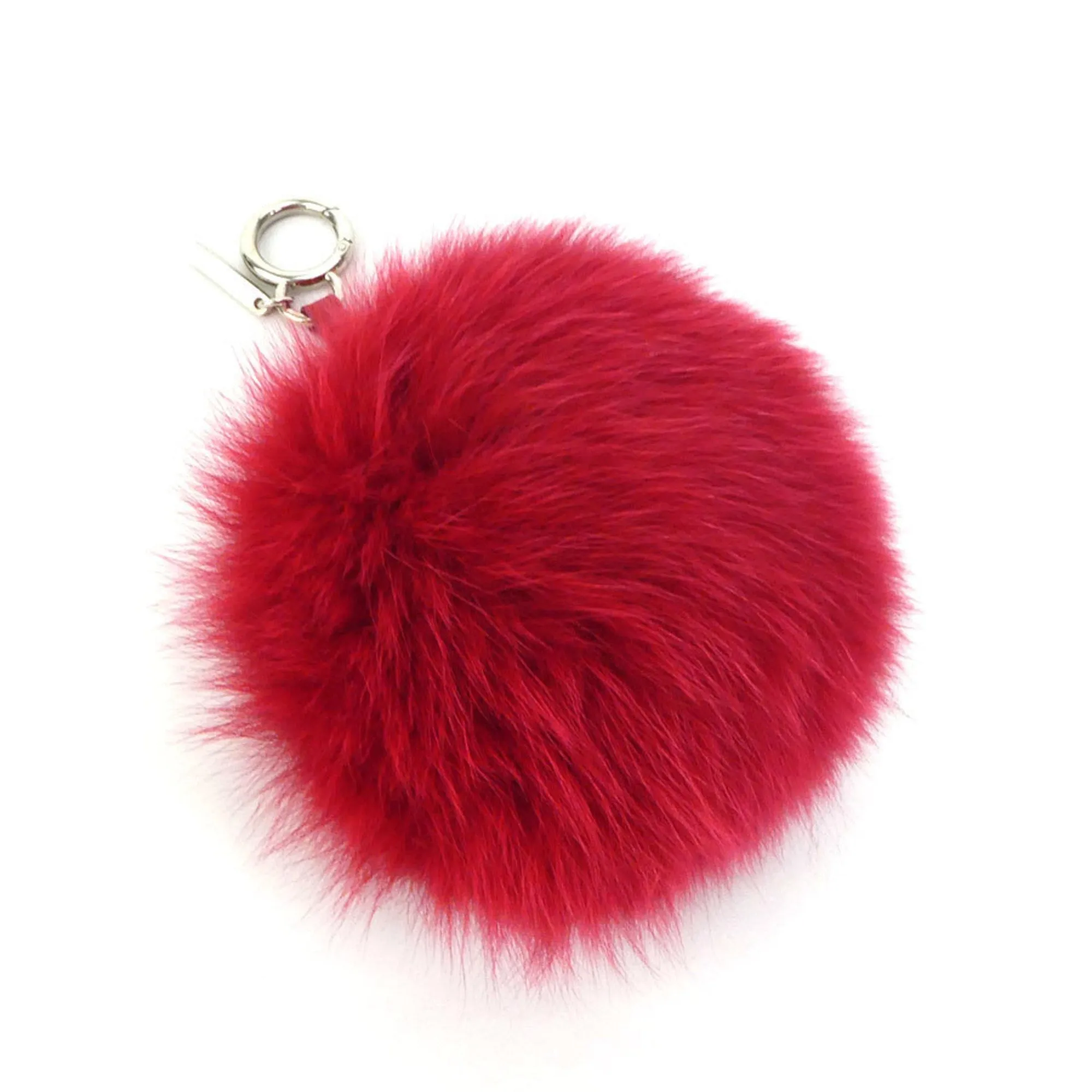 FENDI Charm Initial A Fur Red x Black Unisex