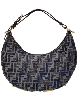 FENDI Fendigraphy Small FF Chenille & Leather Hobo Bag