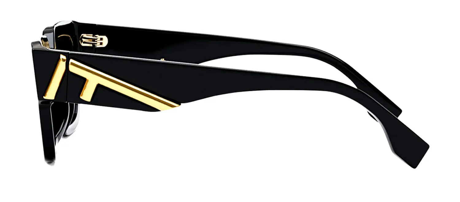 Fendi FIRST FE 40099F 01B Square Sunglasses