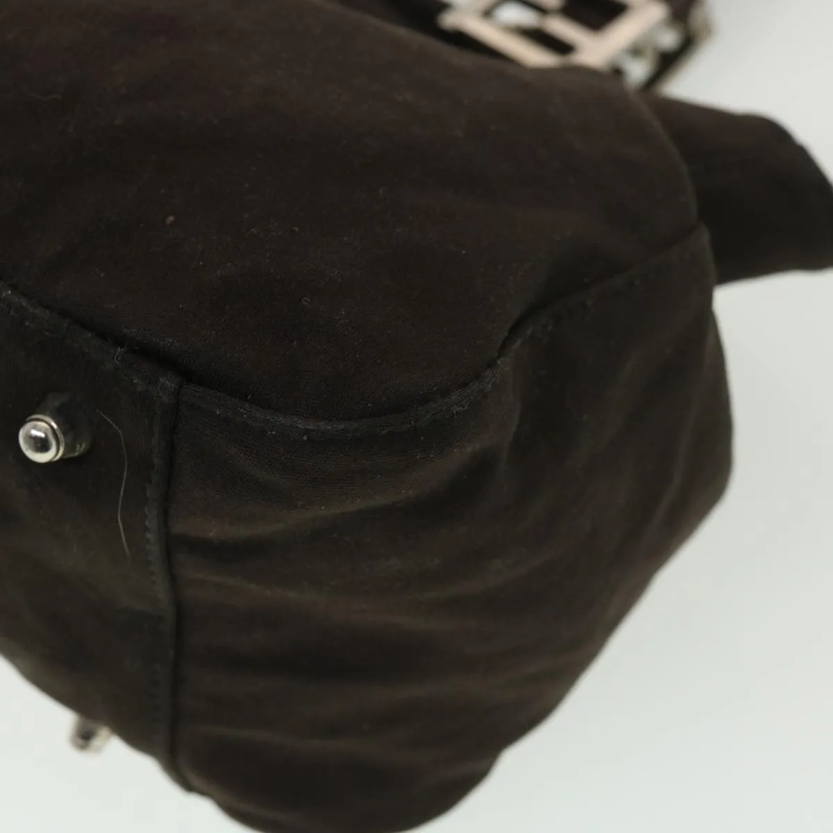 FENDI Hand Bag Nylon Brown  rd4558
