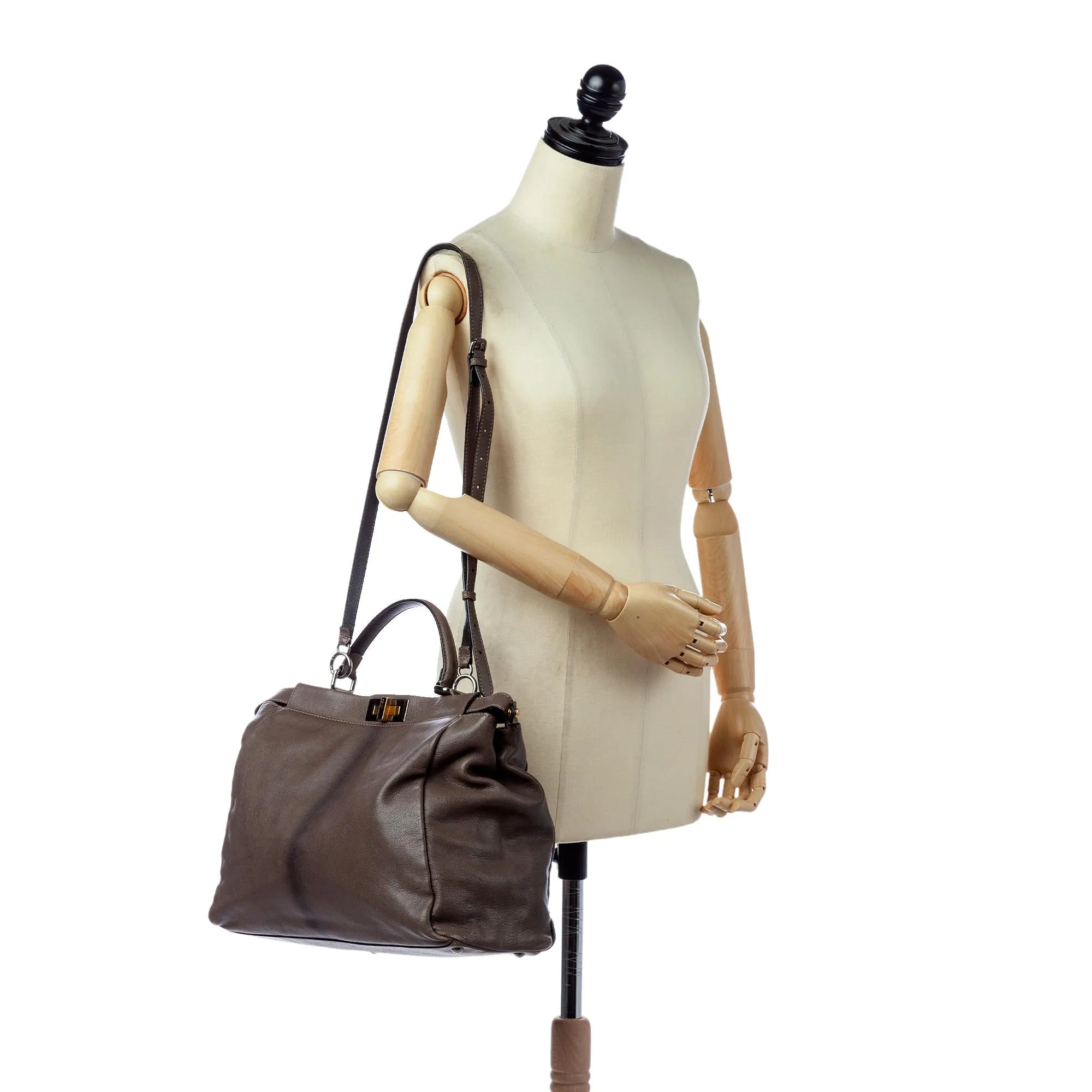 Fendi Large Peekaboo Leather Satchel (SHG-28817)