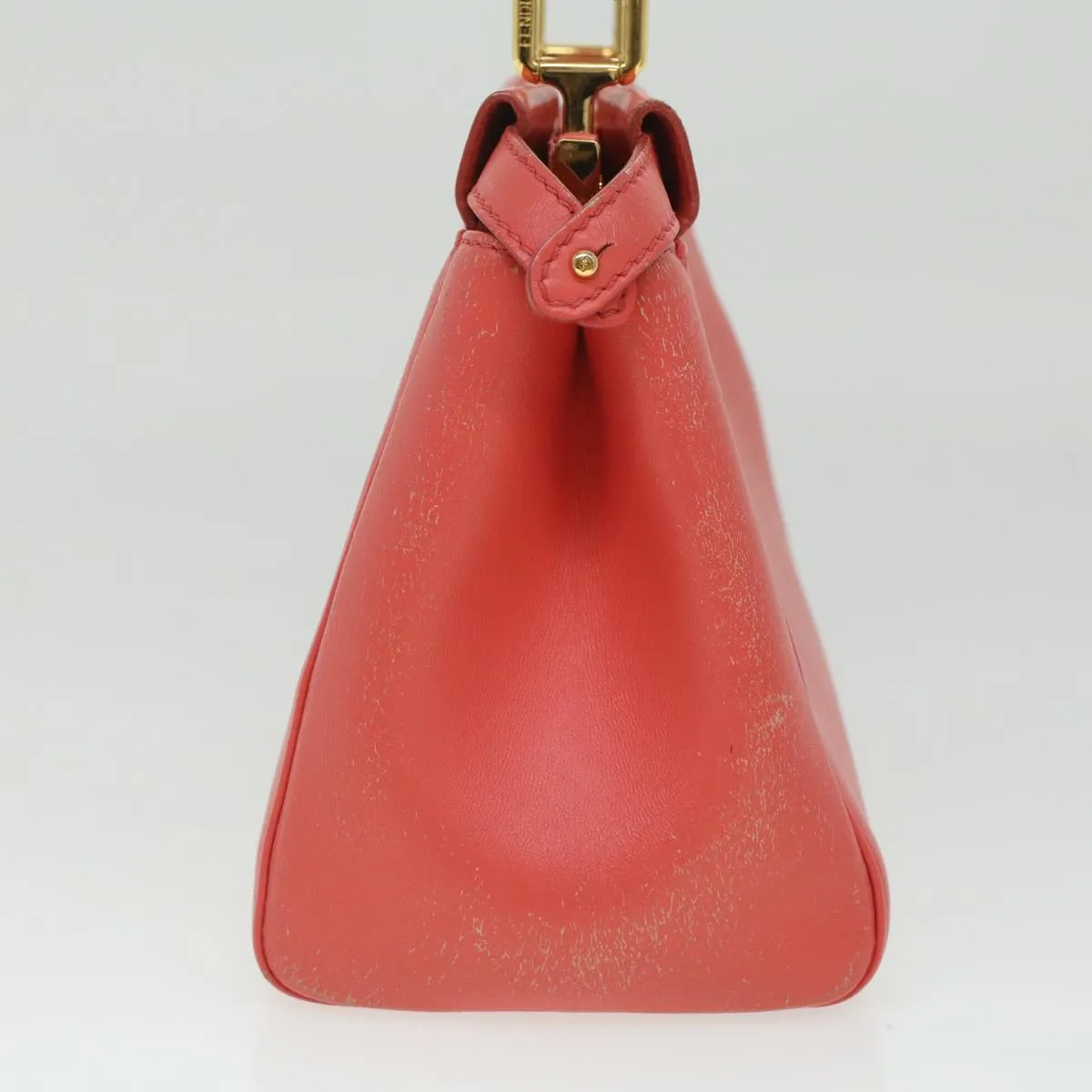 FENDI micro picaboo Hand Bag Leather 2way Orange  am3883