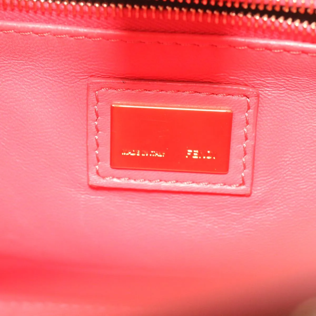FENDI micro picaboo Hand Bag Leather 2way Orange  am3883
