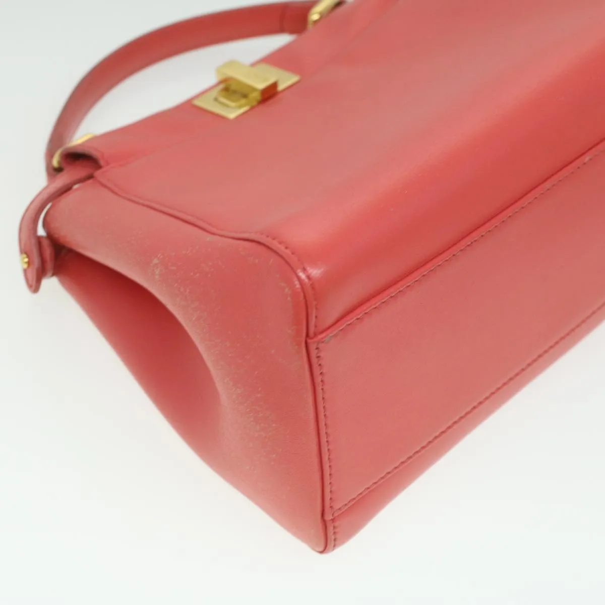 FENDI micro picaboo Hand Bag Leather 2way Orange  am3883