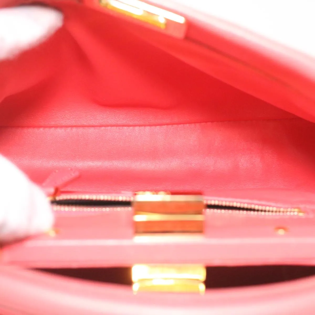 FENDI micro picaboo Hand Bag Leather 2way Orange  am3883