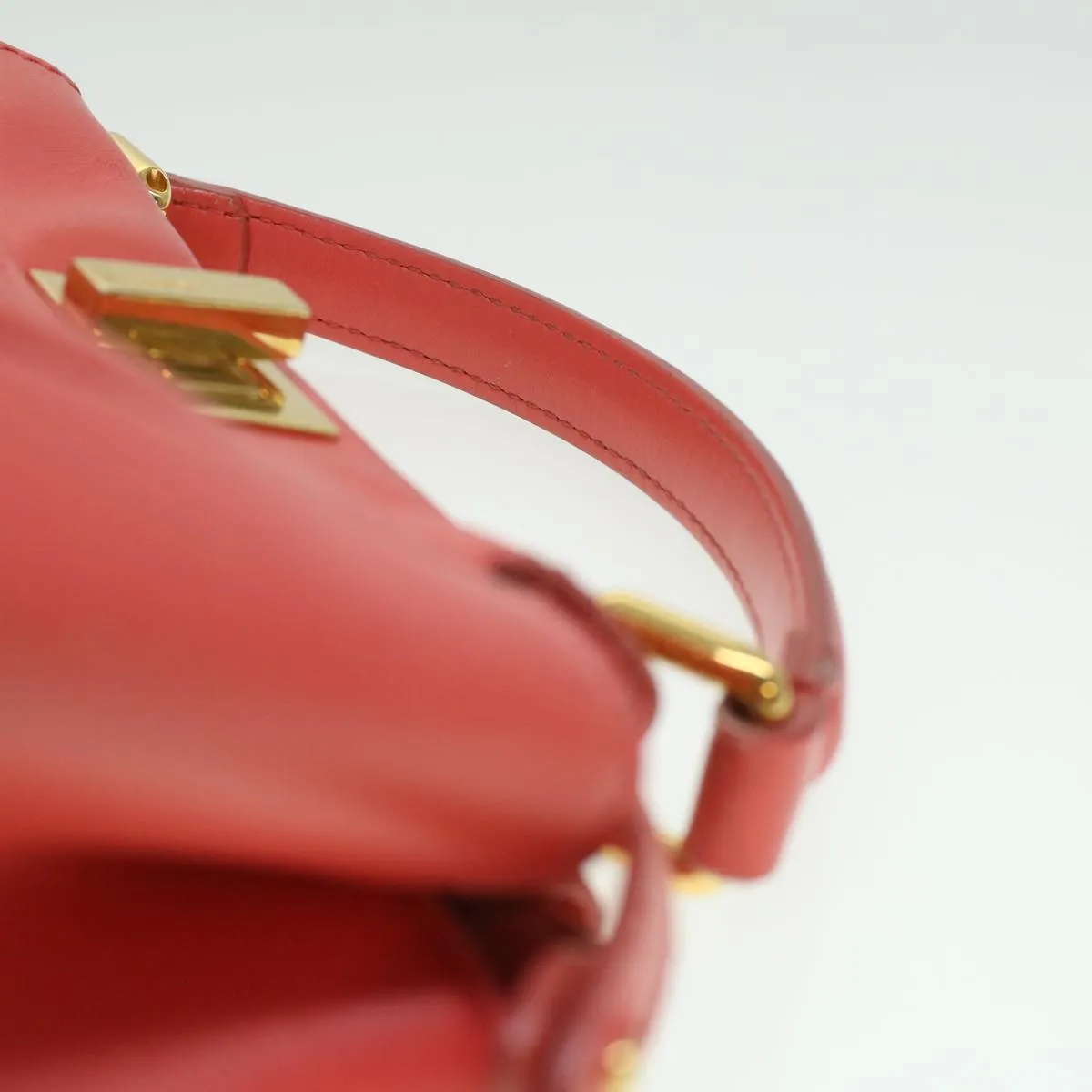 FENDI micro picaboo Hand Bag Leather 2way Orange  am3883